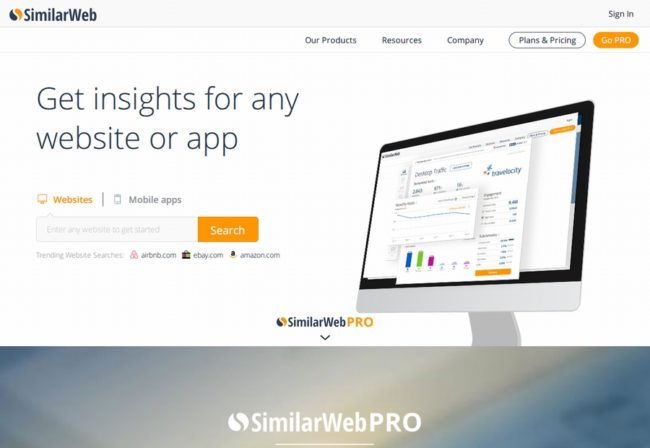 SimilarWeb公式サイト